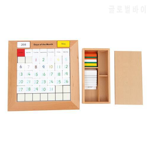 Wooden Montessori Calendar for Kids Year/ Month/ Day of Weeks Learning Tools Early Childhood Education Toy Children&39s Game