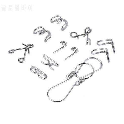 7Pcs Classic Metal Wire IQ Test Toys Brain Teaser Magic Rings Puzzle Game Gift