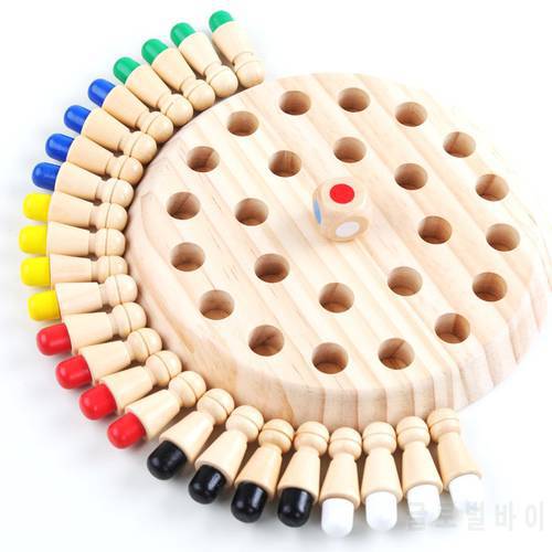 Montessori Wooden Children Toys Memory Match Stick Chess Game Fun Block Puzzle Board Interactive Toy for 3 4 5 Year Old Boy Girl