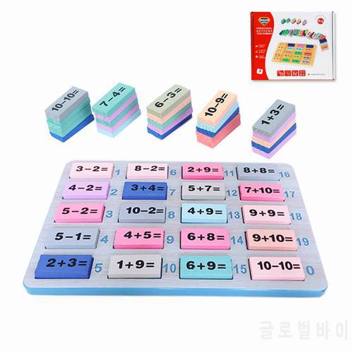 Preschool Early Learning Math Wooden Toys Addition And Subtraction Teaching Aids For Children Dominoes Arithmetic Toys
