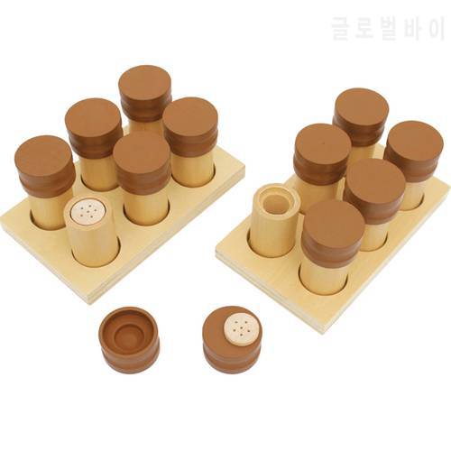 Wooden Montessori Smelling Bottles, Kids Early Teaching Aids, Toddlers Matching Game