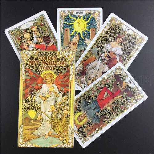 Golden Art Nouveau Tarot tarot cards board game cards Deck Board Game Card For Family Gathering Party Playing Card Games
