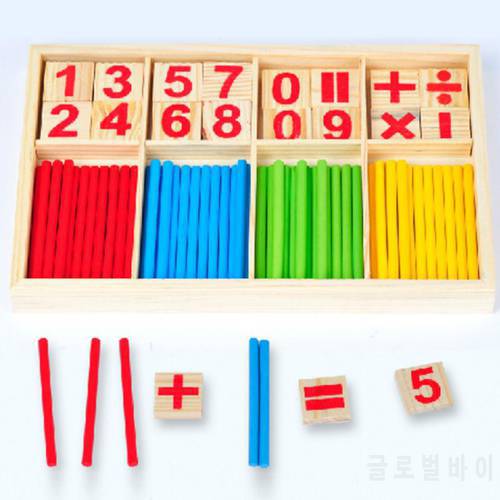 Figure Blocks Counting Sticks Education Wooden Toys Building Intelligence Block Montessori Mathematical Wooden Box Children Gift