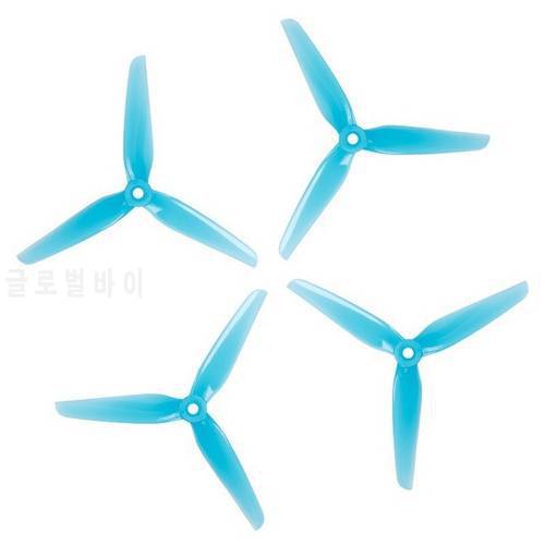 HQ HeadsUp Racing Propeller R38 5138 5.1inch 3blade Tri-blade Blue Prop Compatible XING 2207 Motor for FPV Drone