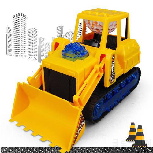 Electric 360 Rotation Musical LED Bulldozer Construction Car Kids Education Toy