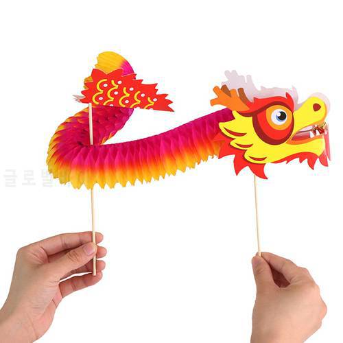 Chinese dragon art paper tumbling magic woven folk kids DIY christmas toys
