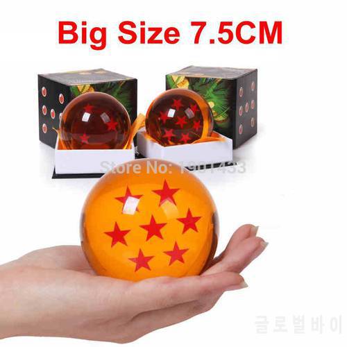 Crystal Balls 7.5CM Big Size 1 2 3 4 5 6 7 Star Balls Classic Action Figures Toys New In Gift