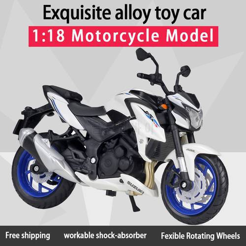 Maisto 1:18 Suzuki GSX-S750 ABS Alloy Diecast Motorcycle Model Workable Shork-Absorber Toy For Children Gifts Toy Collection