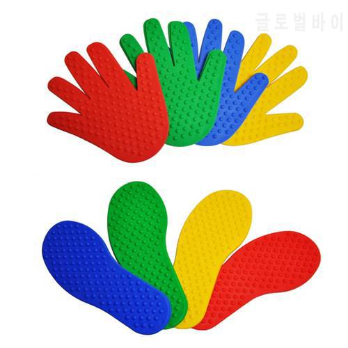 FBIL-8 Pairs Hands and Feet 4 Color Toys for Kids Jump Play Mat Sport Musculation Indoor Outdoor Game Props for Children