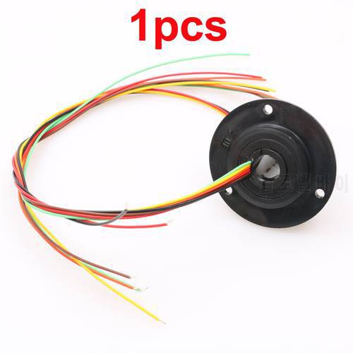 1PC Mini 6 Wire FSH Channels 2A Hole 10mm Hollow Slip Ring Conductive Electric Slipring Rotary Joint Connector 240V AC/DC