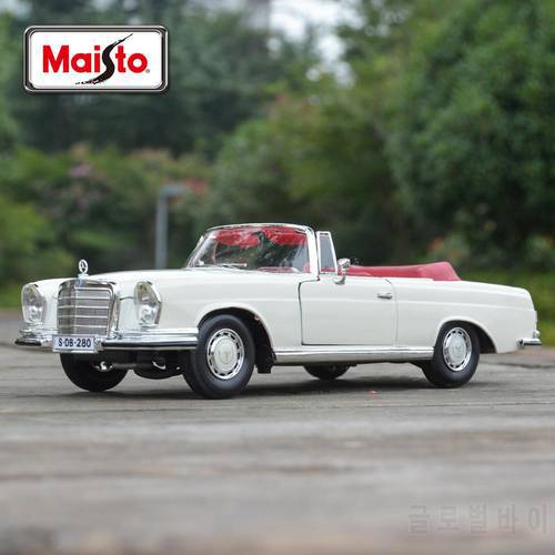 Maisto 1:18 1967 Mercedes BenZ 280SE Static Die Cast Vehicles Collectible Model Car Toys
