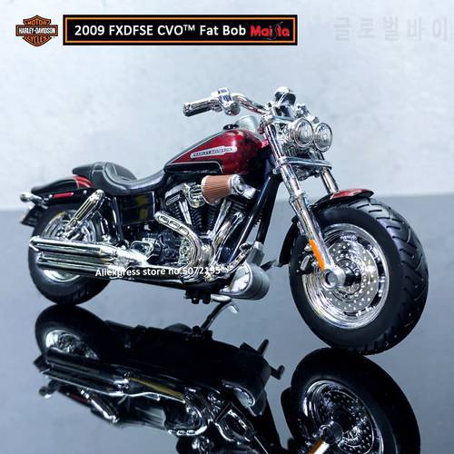 Maisto NEW 1:18 HARLEY-DAVIDSON 2009 FXDFSE CVO Alloy Diecast Motorcycle Model Workable Toy For Children Gifts Toy Collection