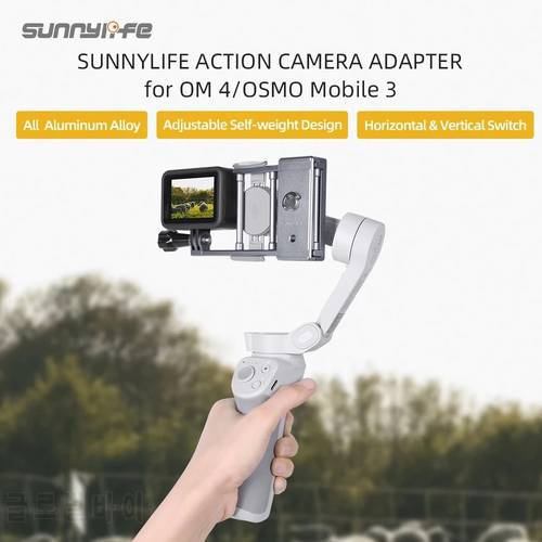 Sunnylife Handheld Gimbal Action Camera Adapter Switch Mount Plate Stabilizer for GoPro 9/8/Osmo Action for OM 4/Osmo Mobile 3
