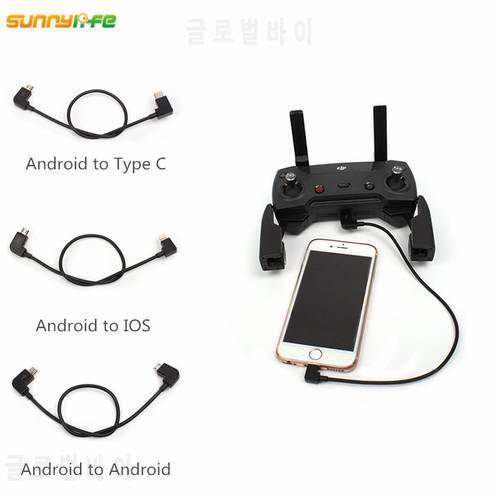 Type-c Android Micro USB IOS Lighting Data Cable Line for DJI SPARK/MAVIC PRO 2/Air Controller/Samsung/ iPhone/ iPad/ Tablets