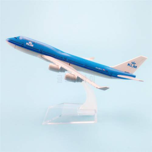 16cm Metal Aircraft Plane Model Air KLM B747 Airways Boeing 747 400 Airlines Airplane Model w Stand Gift