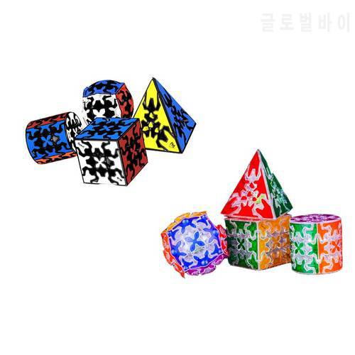 Qiyi Mofangge Transparent Gear 3x3x3 Magic Cube Speed Gear Pyramind Cylinder Sphere Professional Gear Puzzle Series