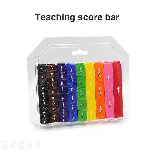 1set Block Toy 51 Rainbow Color Teaching Demonstrator Fraction Fractional Percentage Patchwork Teaching Appliance Kids Toy