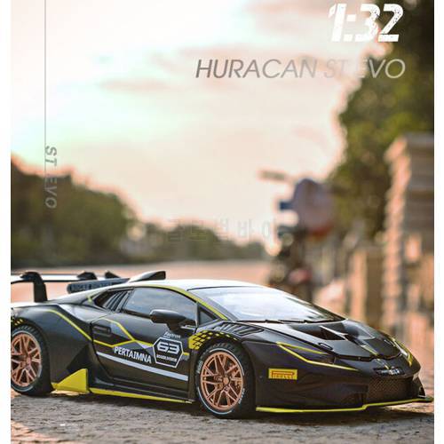 1:32 HURACAN ST EVO Sports Car Alloy Car Model Diecasts & Toy Vehicles Simulation Pull Back Sound Collection Free Shipping