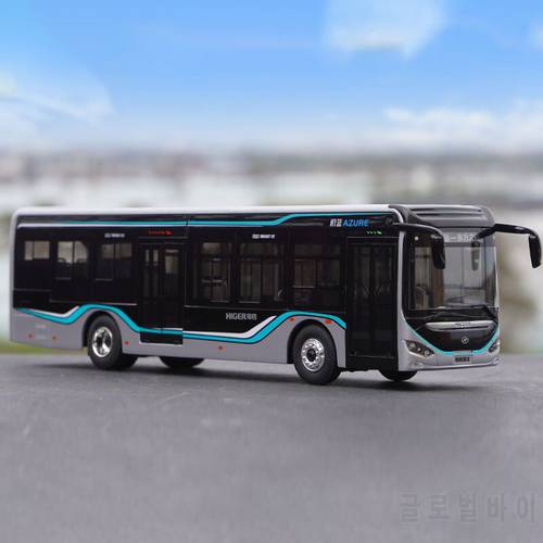 Diecast 1:42 Jinlong Blue Car Model Alloy New Energy Bus Models Collection Souvenir Ornaments Display Gifts Vehicle Toys