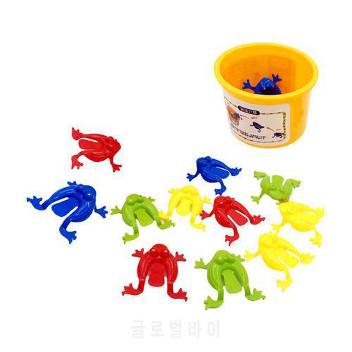 12pieces Assorted Jumping Frog Toy With Bucket Game Kids Party Favors