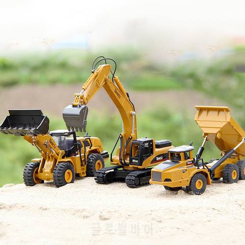 TongLi Alloy metals Toys 1:50 Scale excavating machine wheel loader truck Engineering technical vehicle set Boys Christmas Gift