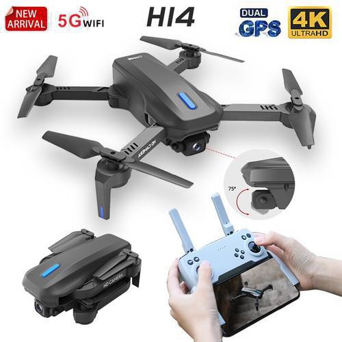 RC Drone H14 GPS 4k HD Dual Camera 2.4G/5G WIFI FPV 75 Degree Electric Adjustment Headless Mode Foldable Quadcopter Helicopter