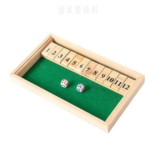 12 Numbers Shut The Box Dice Wooden Game Board Convenient Fun Party Club Drinking Games For Adults Families