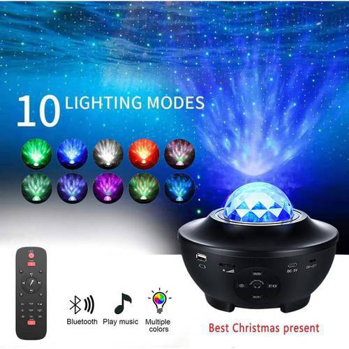 Music Starry Sky Atmosphere Lamp USB Projection Lamp Holiday Lantern Bluetooth Audio RC Ball Lamp With Bubble Packaging