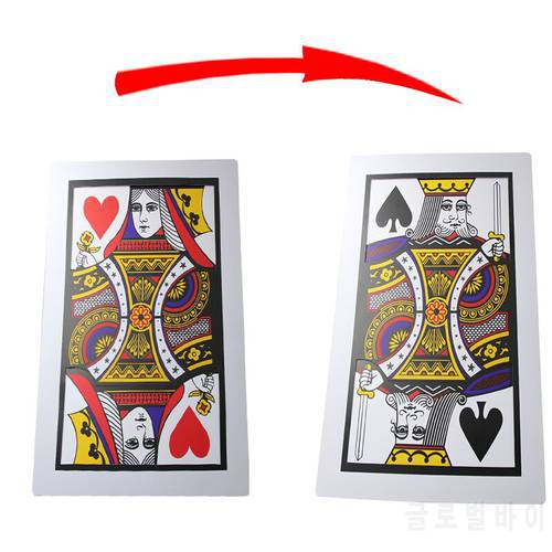 1 Pcs Find The Queen Jumbo Cards (30*45cm) Three Card Monte Red Back Magic Trick Stage Magic Classic Gimmick
