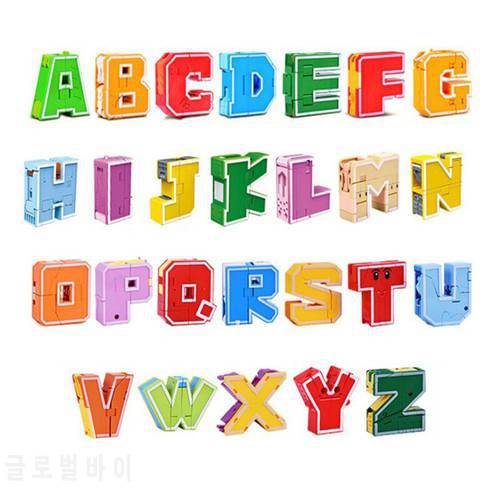 New Learning Toys 26 Letters Learnable Words Transformable Combinable Robots Alphabet Toys For Kids Gifts Learn Play Robot Toy