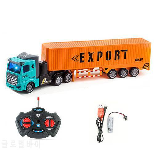 1/48 4CH Wireless Remote Control Semi-trailer Heavy Truck Transporter Container Truck Simulation Model Boy Toy