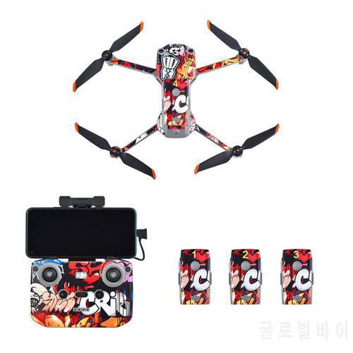 For DJI Mavic Air 2S Drone Sticker Skin PVC Waterproof 3M Decals Protective Film Controller Battery Camouflage graffiti stickers