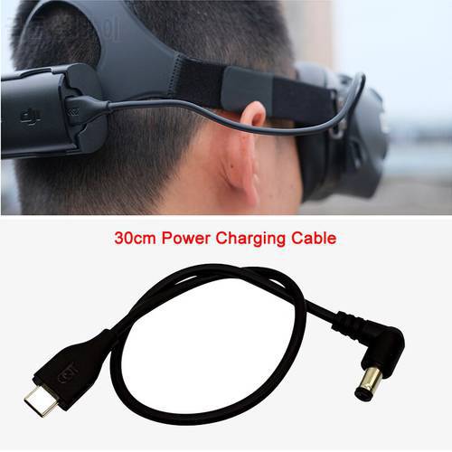 30cm Power Supply Wire Charging Cable For DJI FPV Combo Goggles V2 Glasses Charging Cables Drone Accessories Charging Cables New