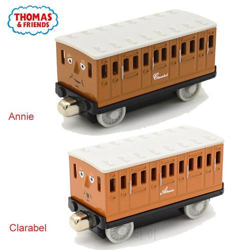 2 Piece Thomas and Friends Magnetic Train Annie Clarabel 1:43 Alloy Metal Railway Toy Car For Children Birthday Christmas Gifts