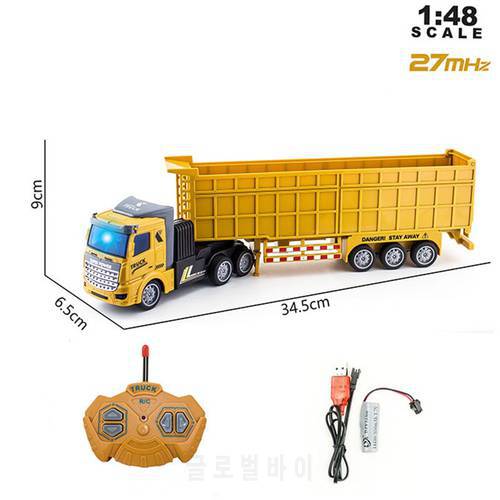 1:48 4CH RC Truck Engineering Truck Tractor Electric heavy transport truck Dump Truck Boy Remote Control Traffic Car Model Toy