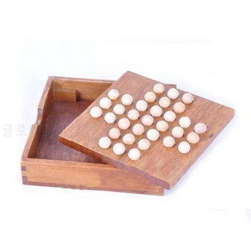 Wood Puzzles Classic Toys Marble Solitaire Chess Puzzles Games Intelligence Entertainment Toys Children Adults Party Holiday