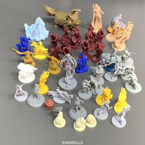 Lot 46PCS Warriors Heroes Miniatures Lords of Hella Sine Tempore Board Game Role Playing Figures Collectible Rare