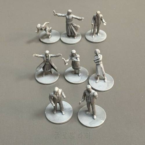 8PCS Investigators Heroes Miniatures Mansions of Madness 2nd Edition Board Game Figures Role Playing Collectibles TRPG Rare