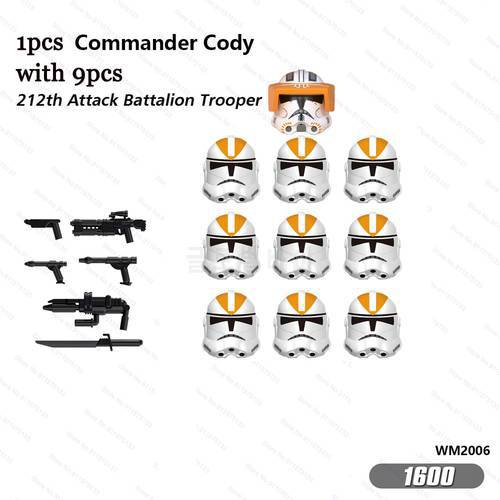 10pcs Clone Commander Cody with 212th attack battalion Trooper Building Blocks Bricks Star Action Figure Wars Toys Children Gift