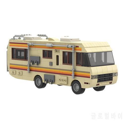 MOC 20606 High-Tech Vehicle Breaking Bad Building Blocks Classic WWhite Pinkman Cooking Lab RV Town Idea Toys For Children