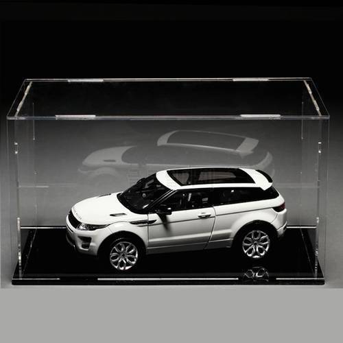 Acrylic Clear Display Show Case for 1/18 Diecast Model Toy Car Black Base Dustproof Model Figure Storage Box