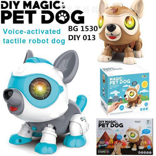 Intelligent Voice Control Electronic Pet Dog Multi-function Touch Sensor Electronic Robot Dog Model Assembled Building Block Toy