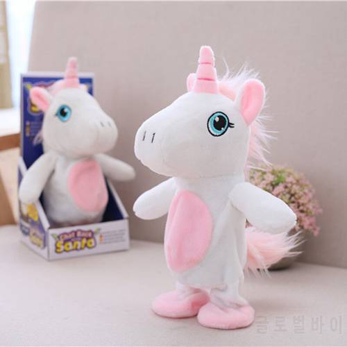 Robot Unicorn Toy Sound Control Interactive Unicorn Electronic Plush Animal Walk Talk Electric Pet For Children Birthday Gifts
