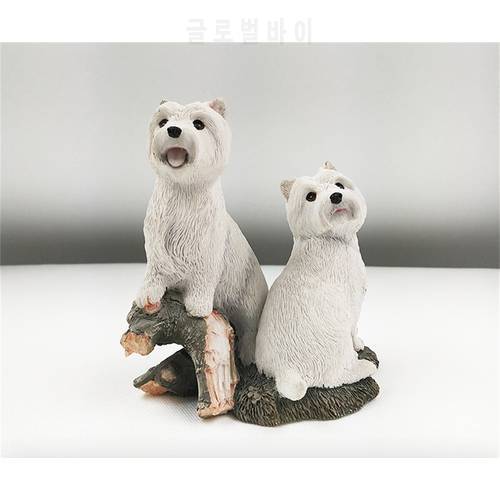 JJM West Highland White Terrier Dog Pet Figure Collector Canidae Animal Toy Gfit Car Decoration Crafts Souvenirs Simple Modern