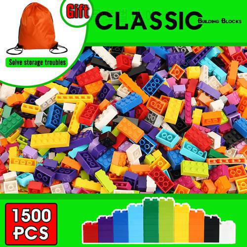 250-1500PCS city building block DIY small size brick model character education gift storage bag children building blocks toy