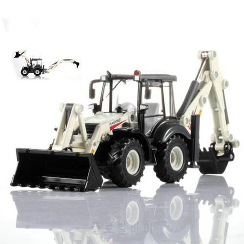 Diecast 1:50 Scale Alloy Engineering Vehicle Model Two-way Forklift Excavator Simulation Toy Car Static Display Adult Collection