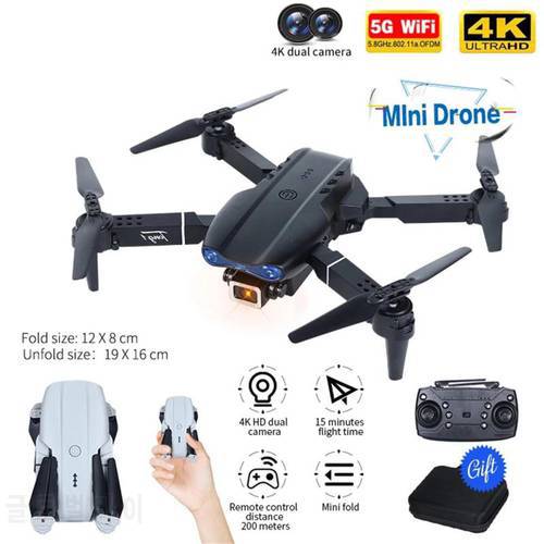 E99 PRO Drone 4K HD Dual Camera GPS WiFi FPV Foldable Automatic Return Professional Aerial Drone PK F11 Drone Helicopter Toys