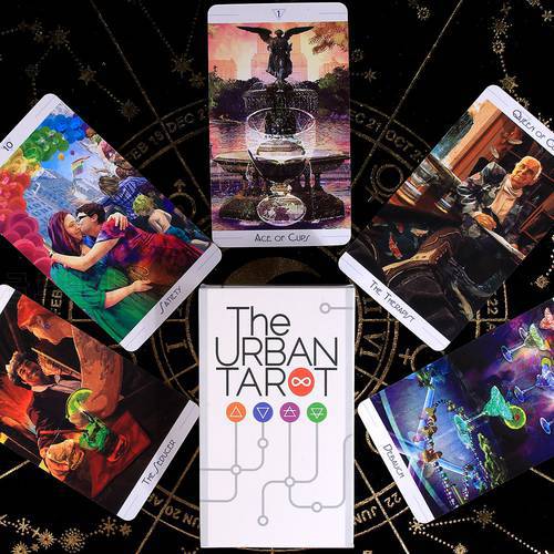 The Urban Tarot Cards Deck PRISMA VISIONS TAROTCard Game 78 Cards with Guidebook Divination English Inspired Good Fairy Angel