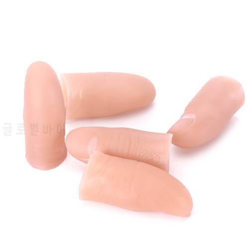 10 Pcs Soft Thumb Tip Finger Fake Magic Trick Close Up Vanish Appearing Finger Trick Props Toy Funny Prank Party