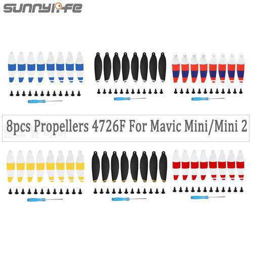 SUNNYLIFE 8pcs Mini2 Lightweight Propellers For Mavic Mini 2 4726F Foldable Low Noise for DJI Mavic Mini/Mini 2 Accessories